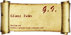 Glasz Iván névjegykártya